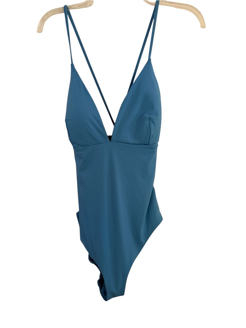 Calia Women's Teal One-Piece Swimsuit - Deep V Straps size 14